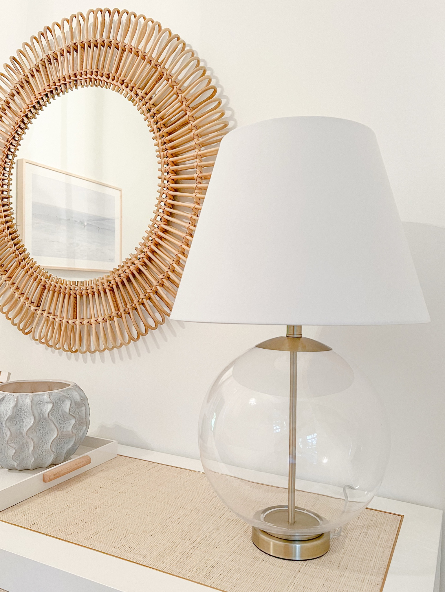 My Serena & Lily "look for less" lamp is back in stock but it usually goes quick! I placed it in my guest room, which I've been updating and it's just $100 with free shipping (compared to $698)!! My mirror is currently out of stock, but I've linked a similar one! 
- 
designer look for less, Marshalls lamps, glass & brass lamps, georgia lamp, 25" lamp, bedroom lamp, living room lamps, coastal lighting, coastal home decor, Marshalls finds, deal of the day, brass lamps, modern lamps, visual comfort look for less, textured lamps, medium size table lamp, dresser lamp, bedroom lamps, nightstand lamps, glass lamps, brass lamps, coastal bedroom decor, round mirror, woven mirror, coastal dresser, serena & lily dresser, mercer dresser, woven dresser, beach house bedroom, white dresser

#LTKHome #LTKStyleTip #LTKFindsUnder100