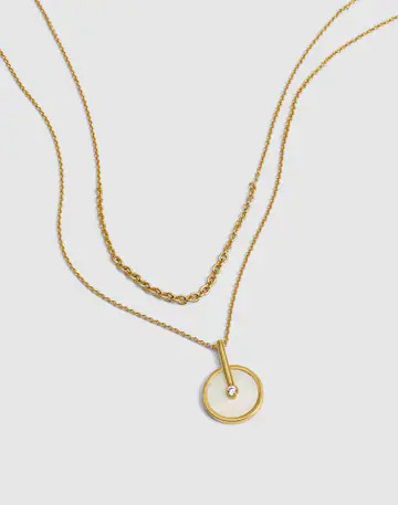 Two-Pack Stone Inlay Coin Necklace Set | Madewell