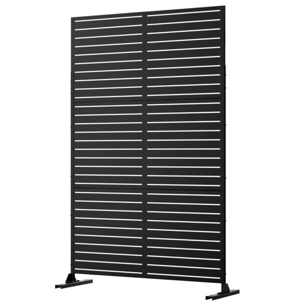 72'' 47'' Privacy Metal Screen Fence Panel Horizontal Stripe Pattern | Wayfair North America