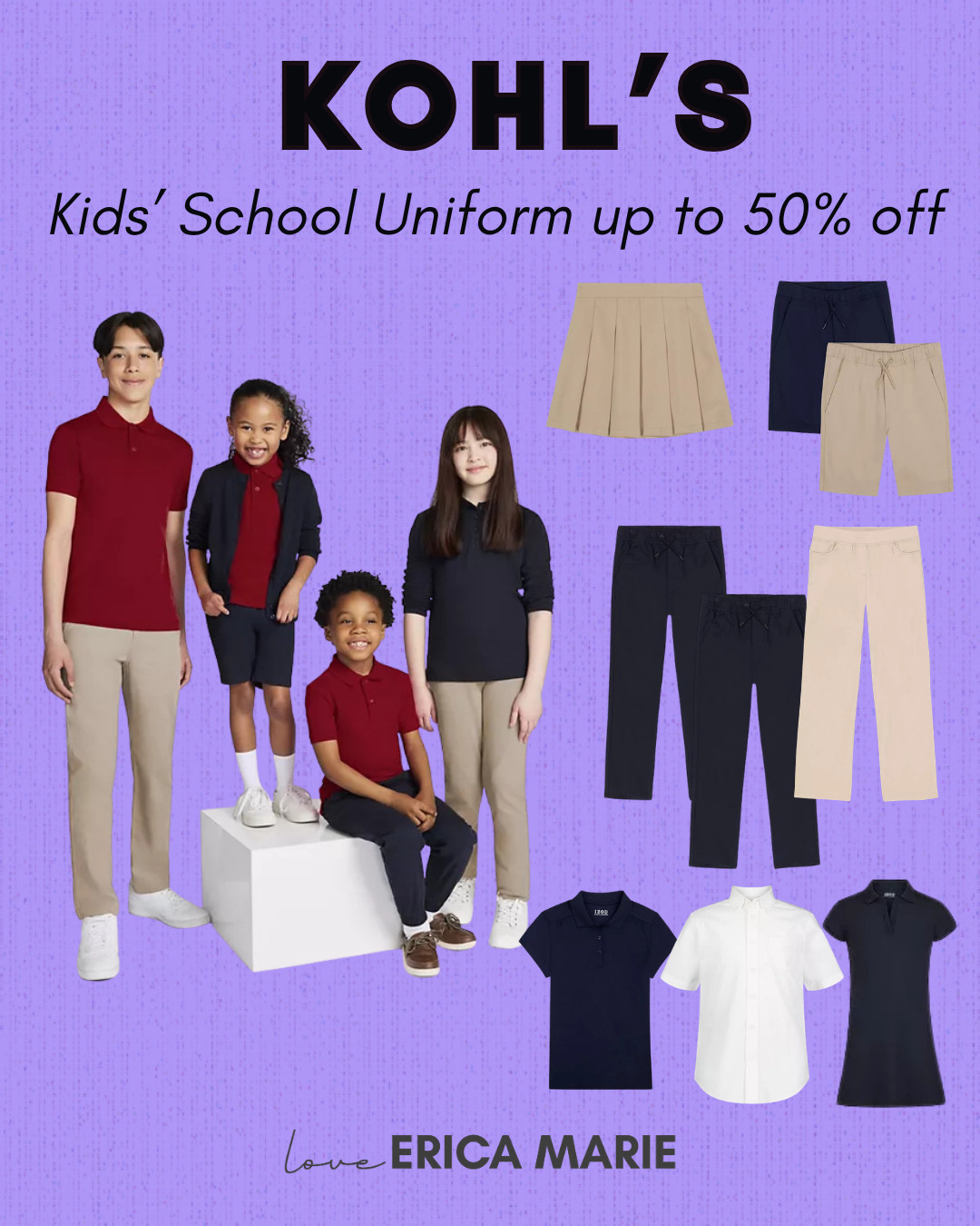 Getting the kids ready for the new school year! Everything here is currently marked down by up to 50% off, so it's a perfect time to pick up polos, shirts, pants, and skirts. 

 #LTKSaleAlert #LTKKids