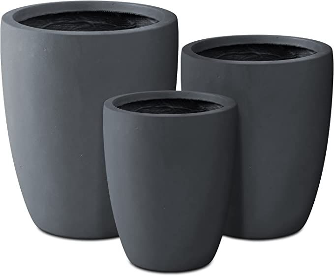 Kante 18.1" 20.4" 22.4" H Round Concrete Modern Tall Planters Set of 3 for Outdoor Indoor, Decora... | Amazon (US)