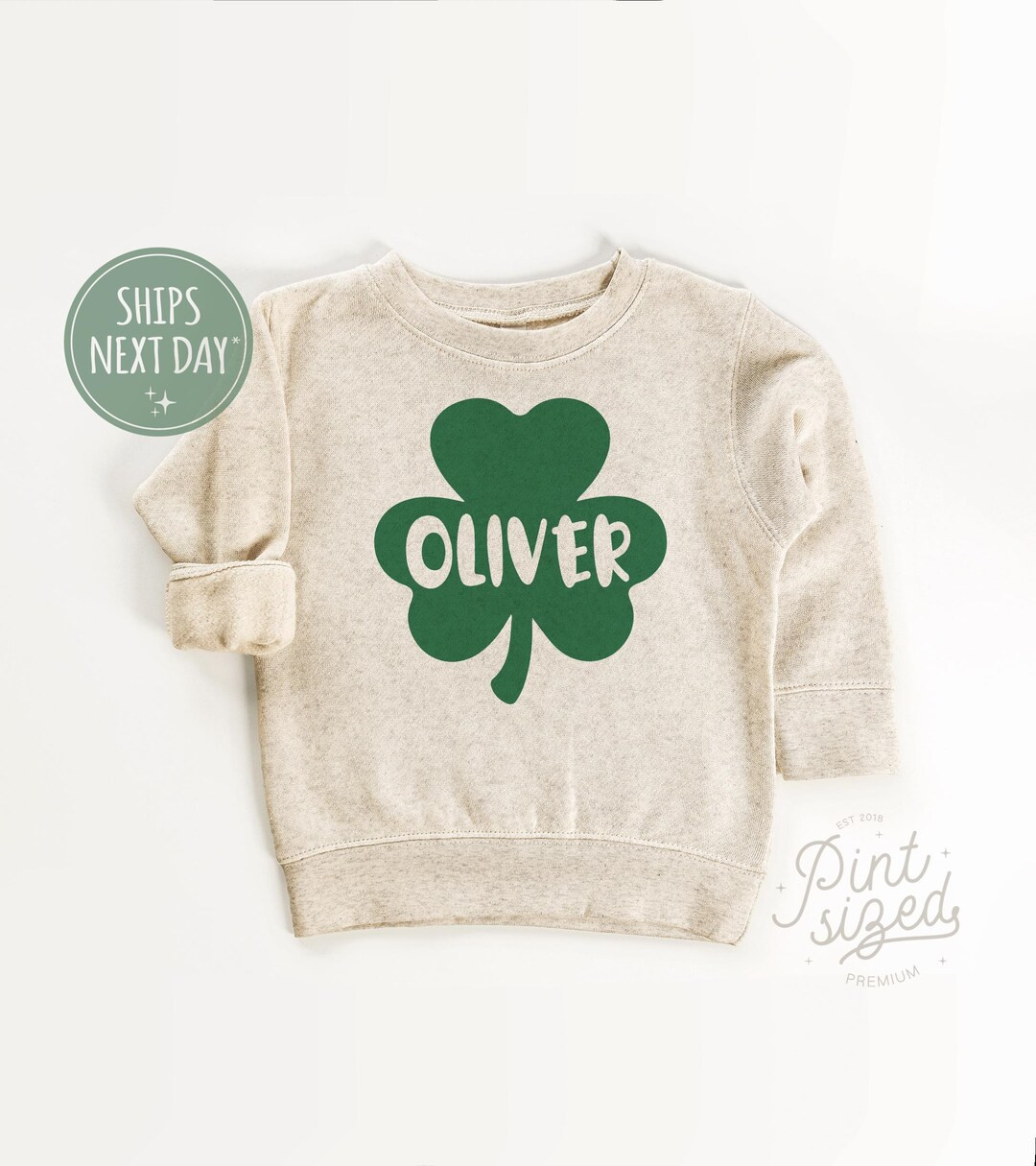 Personalized St Patrick's Day Toddler Sweatshirt Cute Shamrock Crew Neck Custom Irish Boys Pullov... | Etsy (US)