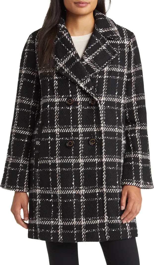 Sam Edelman Plaid Double Breasted Coat | Nordstrom | Nordstrom