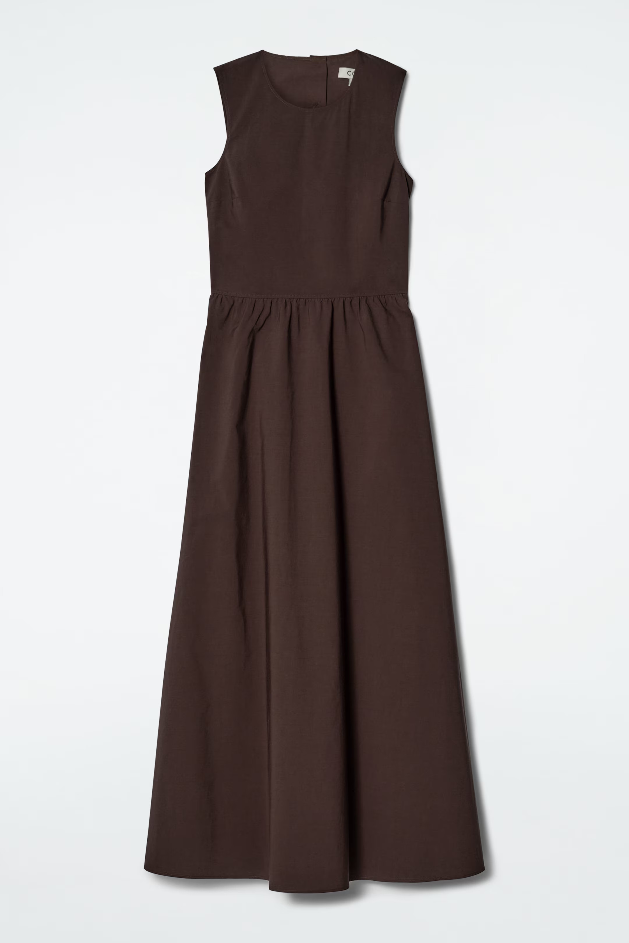 OPEN-BACK COTTON MAXI DRESS - DARK BROWN | COS (EU)