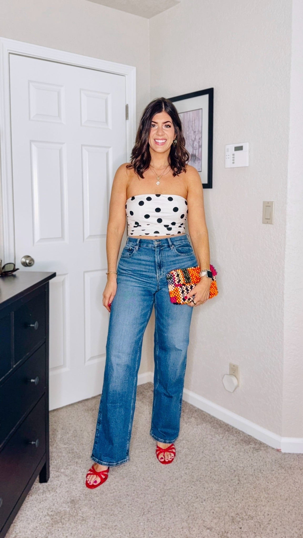 Gno outfit!
In an 8 polka dot top
In an 8 long curvy jeans
11 shoe


#LTKStyleTip #LTKFindsUnder50 #LTKMidsize