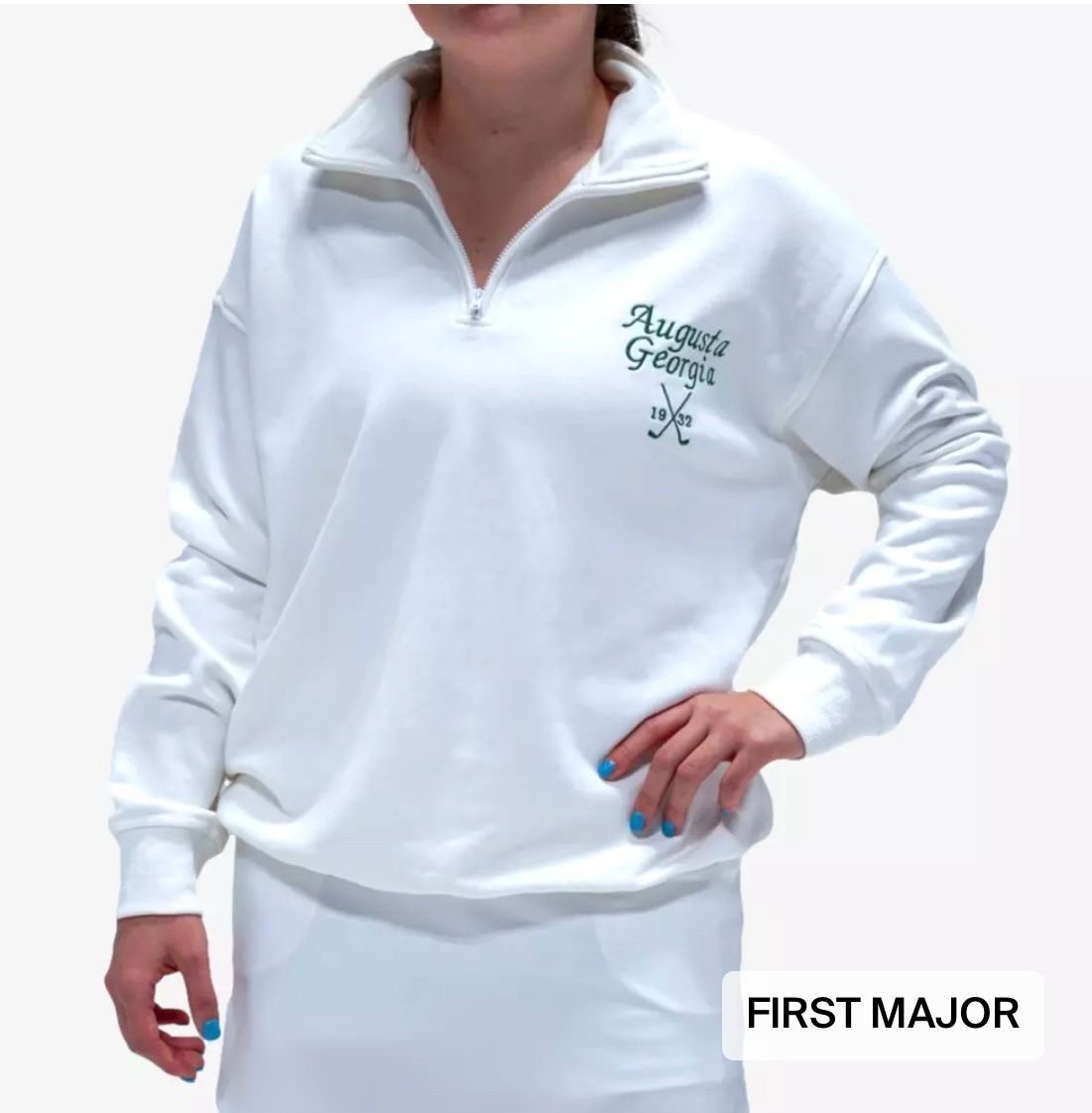
The Augusta Quarter Zip Pullover. White pullover. Golf white pullover.

#LTKActive #LTKOver40