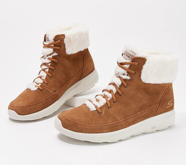 Skechers On-the-Go Water Resistant Suede Boots - Winter Chill | QVC