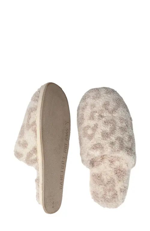 barefoot dreams CozyChic™ Barefoot in the Wild Slipper in Cream/stone at Nordstrom, Size Large | Nordstrom