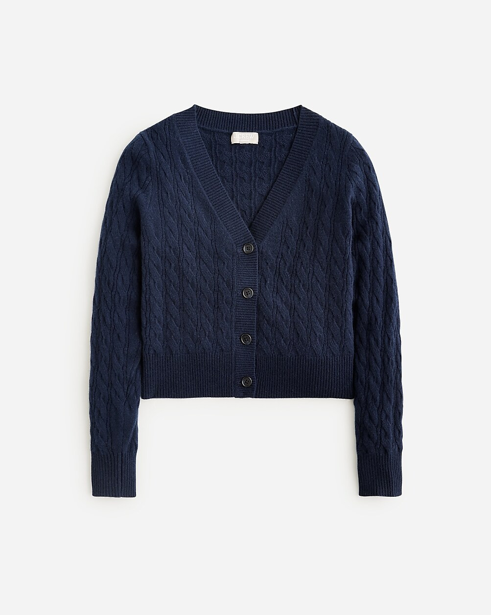 Cashmere shrunken cable-knit V-neck cardigan sweater | J. Crew US