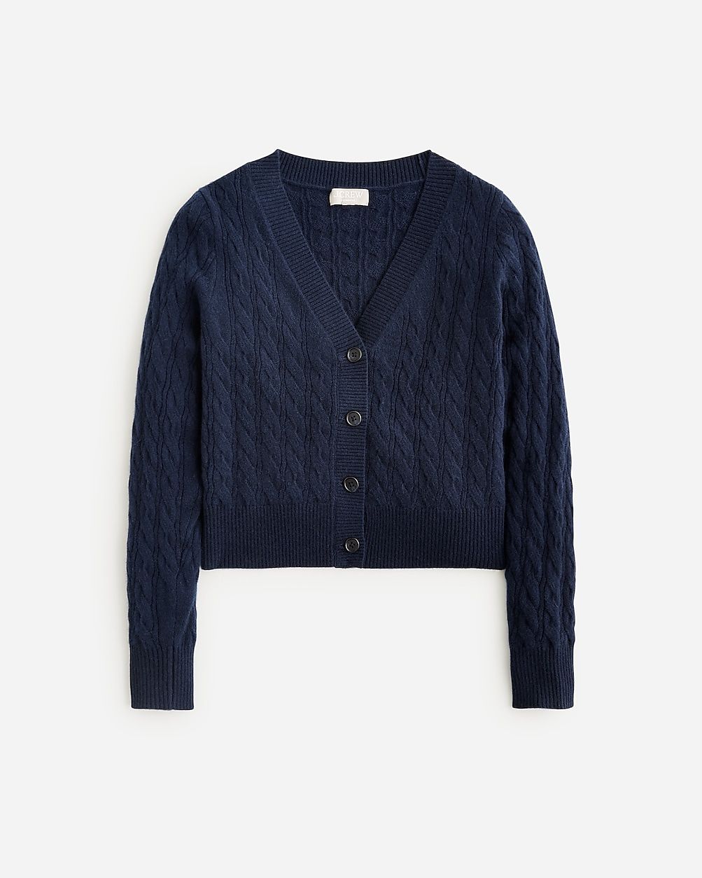 Cashmere shrunken cable-knit V-neck cardigan sweater | J.Crew US