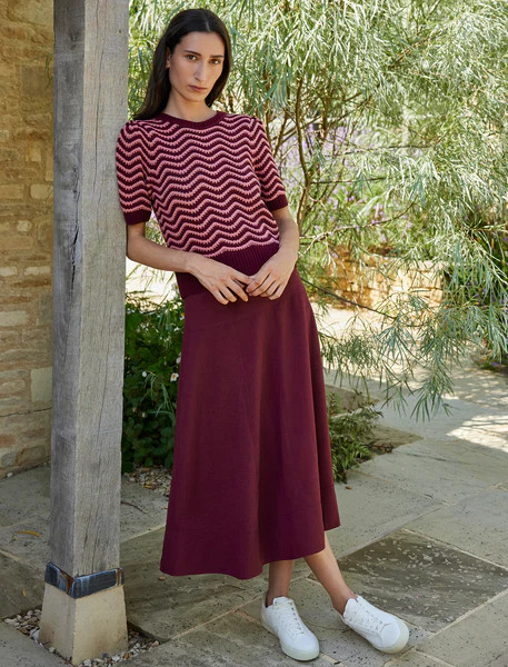 Selma Techni Voile Maxi Skirt - Burgundy | Cefinn