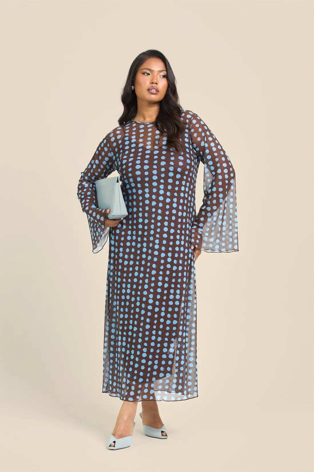 Curve Polka Dot Swing Style Maxi Dress | Boohoo.com (UK & IE)