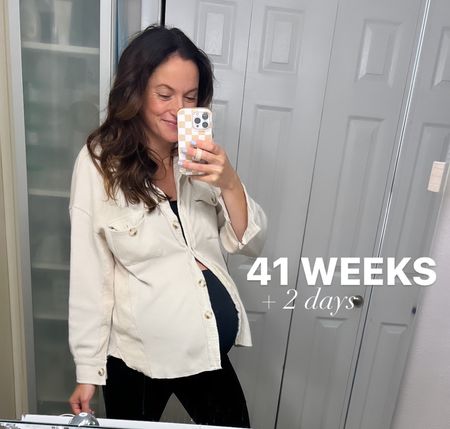 9+ months pregnant! My go-to bump fit is over the belly legged, comfy bra & button down! Leggings code: KIM30

#LTKfamily #LTKfitness #LTKbump