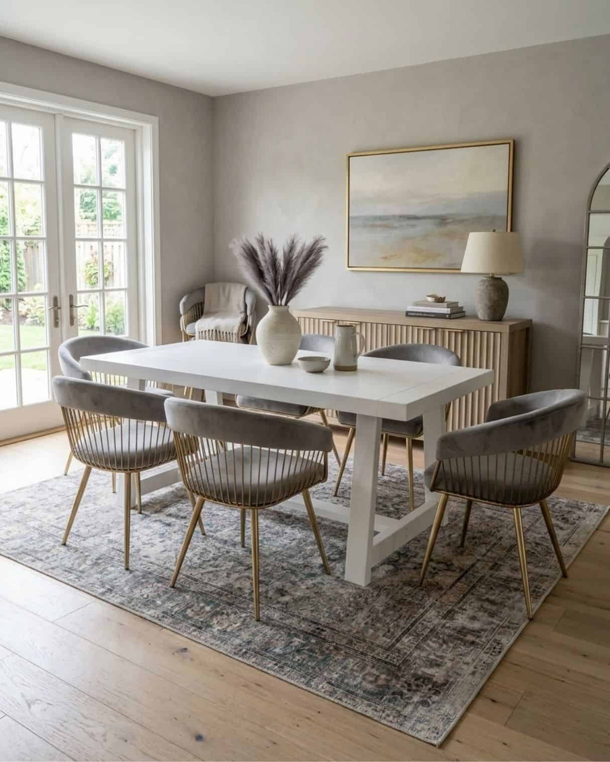 Elegant Modern White Dining Table Design With Grey Velvet Chairs

#diningroomdesign #whitediningtable #diningroomdecor #diningroomideas #diningroom

The mood board features furniture & decor from Amazon. The mockup is an approximation of how this mood board design could look in a home.

#LTKHome