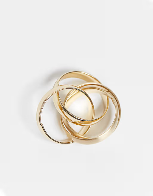 ASOS DESIGN ring with interlocking design in gold tone | ASOS (Global)