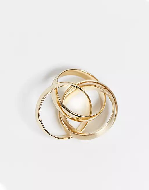 ASOS DESIGN ring with interlocking design in gold tone | ASOS (Global)