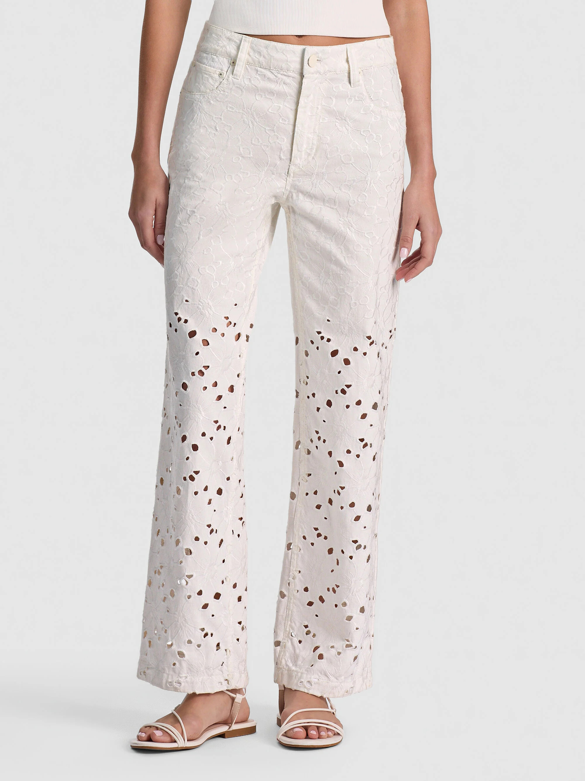 CHIC LASER-CUT JEAN | Alice + Olivia