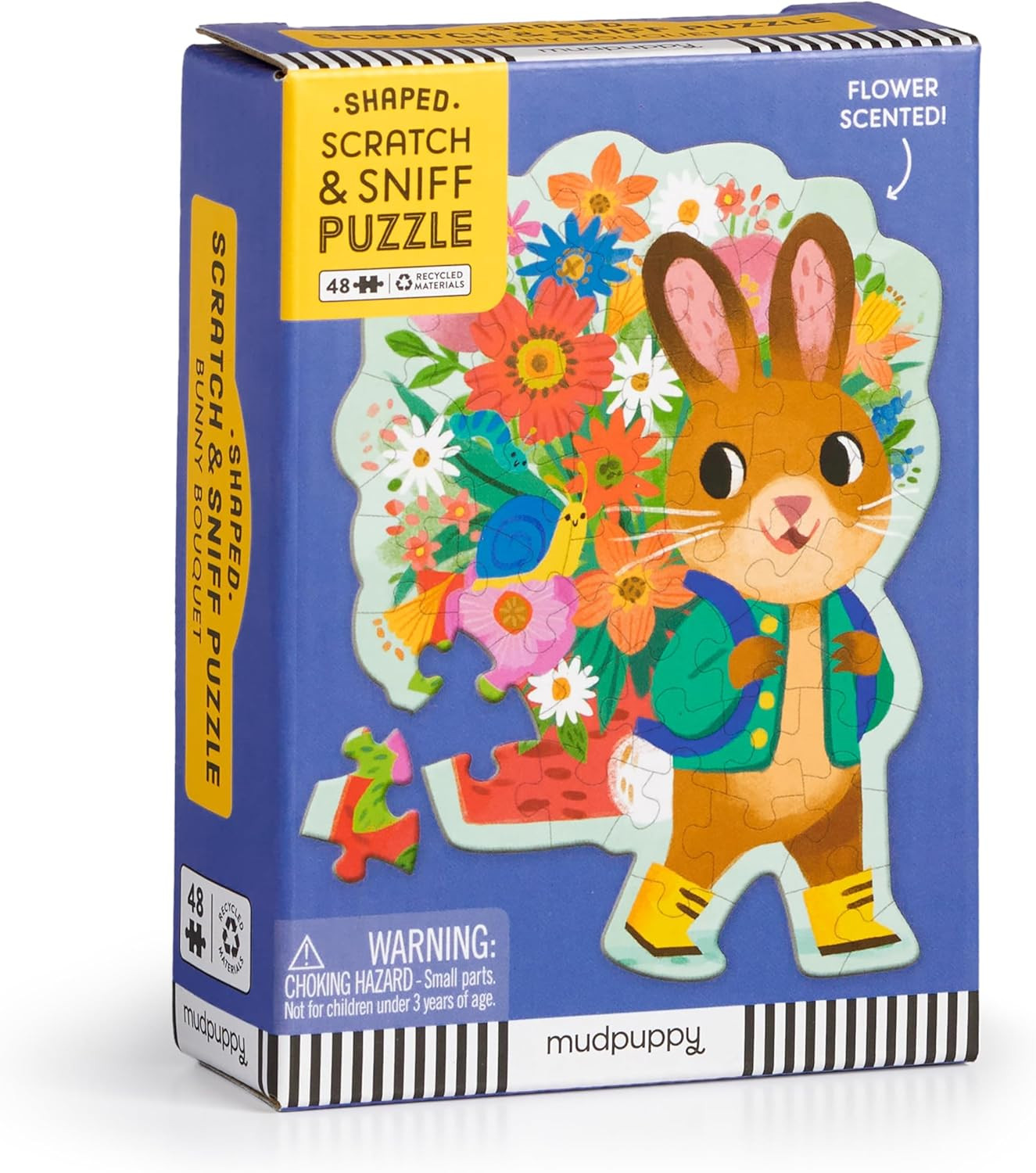 Mudpuppy Bunny Bouquet 48 Piece Scratch & Sniff Shaped Mini Puzzle with Colorful and Fun Illustra... | Amazon (US)