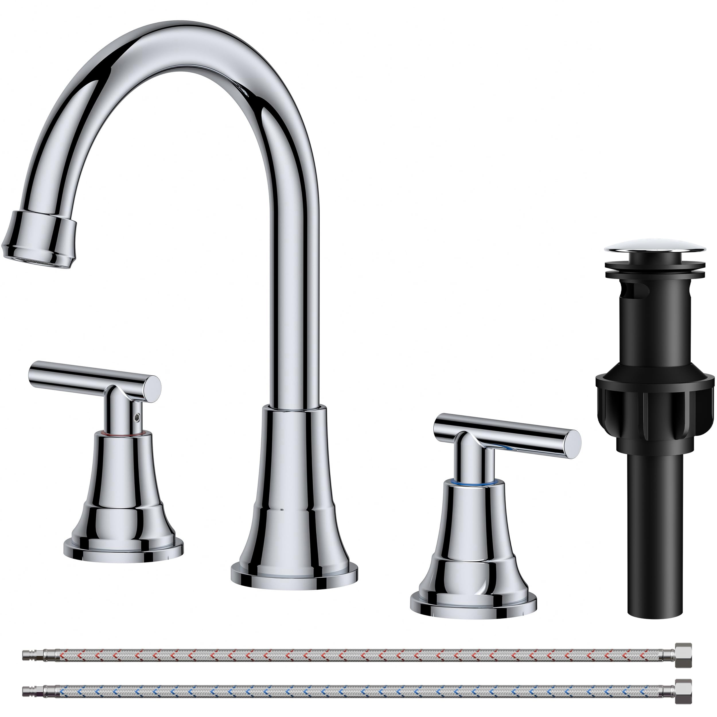 FORIOUS Chrome Bathroom Faucet Vanity 3 Holes, 8 Inch Widespread Polished Chrome Faucet for Bathr... | Amazon (US)