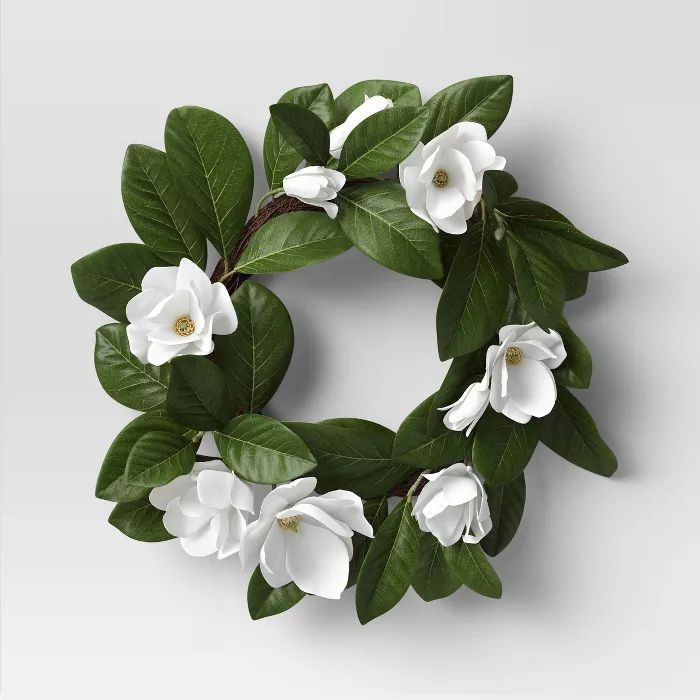 White Magnolia Wreath - Threshold™ | Target