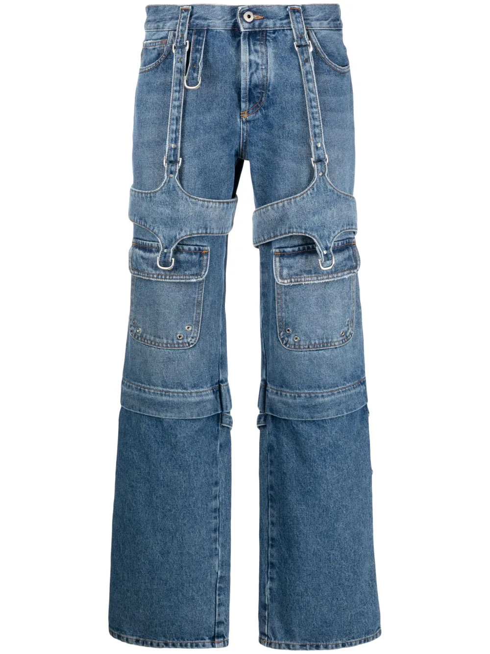 Off-White Cargo Zip straight-leg Jeans | Blue | FARFETCH BH | Farfetch Global