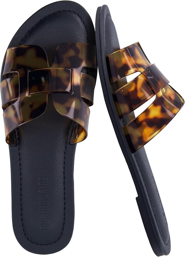 CUSHIONAIRE Caper Jelly Sandals for Women, Comfortable Womens Slides with Cushioned Footbed and W... | Amazon (US)