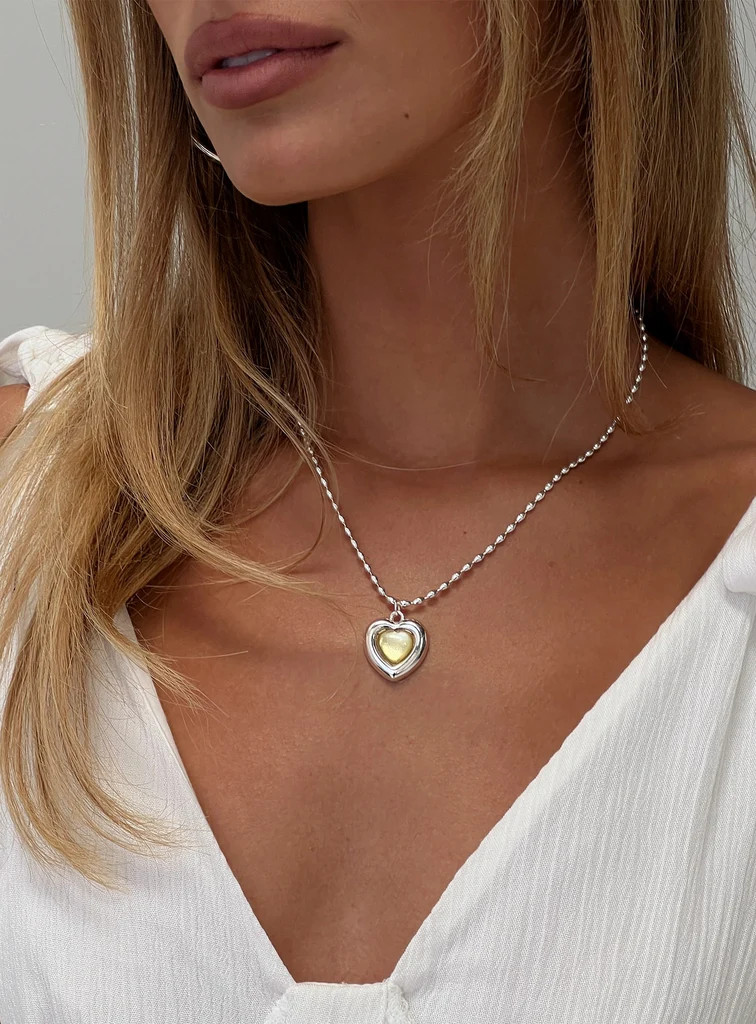 Wishes Granted Dainty Pendant Necklace Silver / Yellow | Princess Polly US