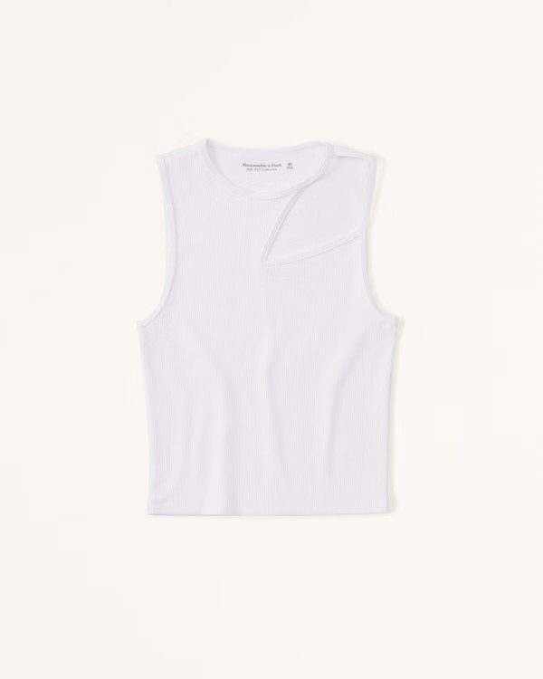 Seamless Rib Fabric Cutout Tank | Abercrombie & Fitch (US)