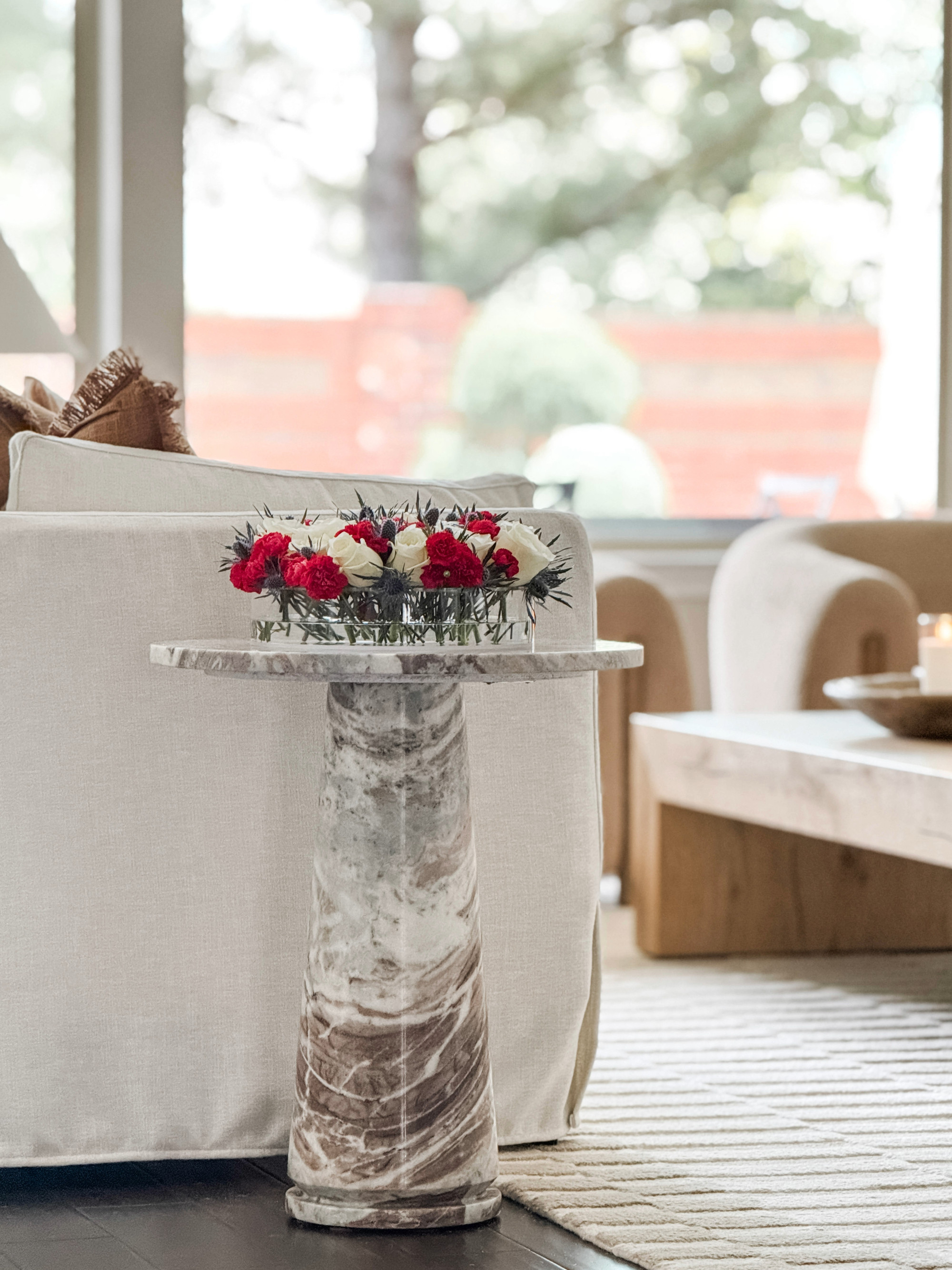 4th of July Flower Arrangement

marble side table, 4th of july home decor, 4th of july living room, low acrylic vase, beige 4th of july, amazon 4th of july, beige white gray 

 #LTKSummerEdit #LTKSeasonal #LTKHome