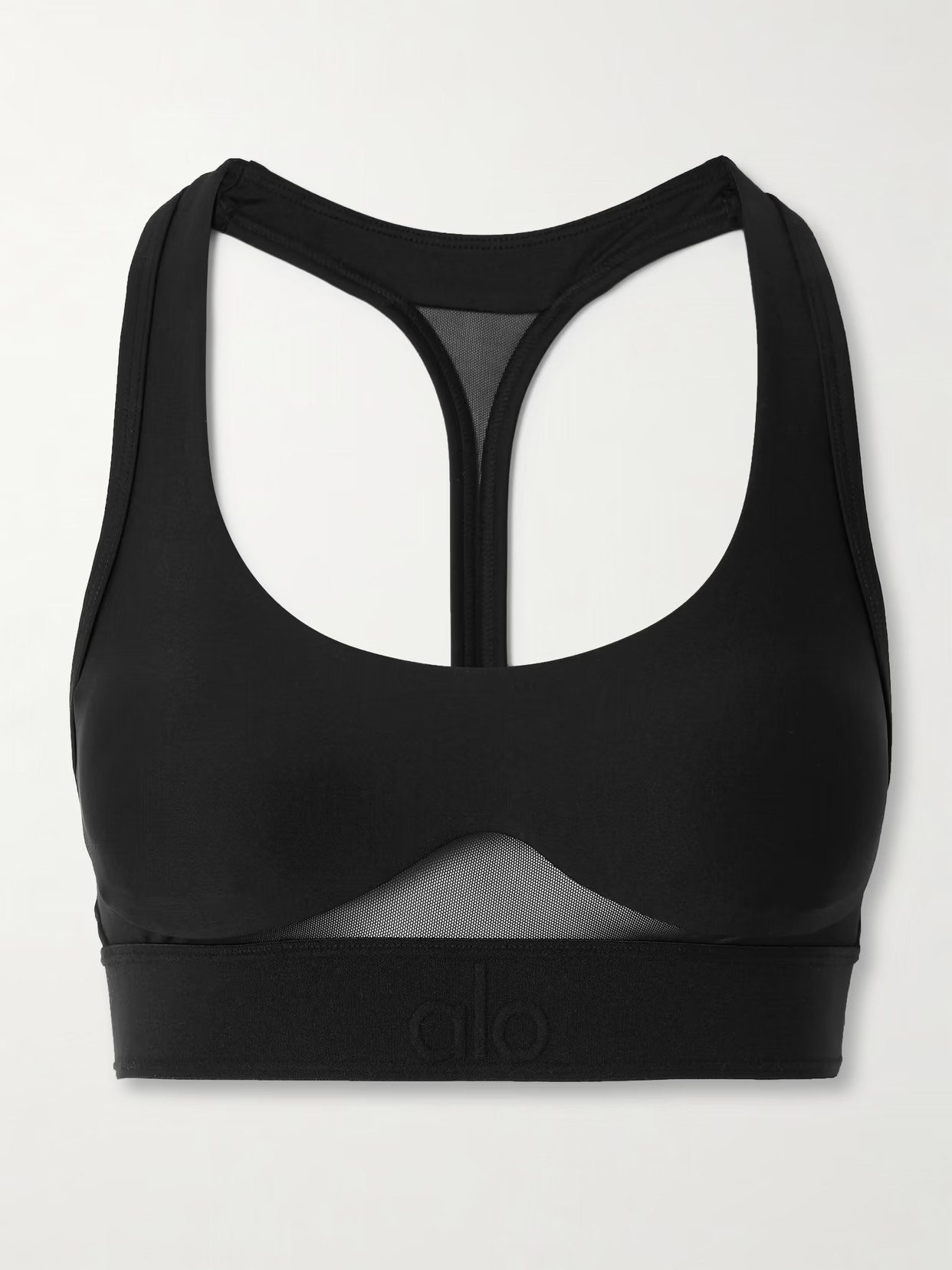 Alo Yoga - Rebel Mesh-trimmed Airlift Sports Bra - Black | NET-A-PORTER (US)