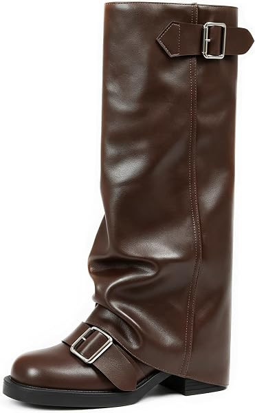 Fold Over Knee High Boots Women | Amazon (US)