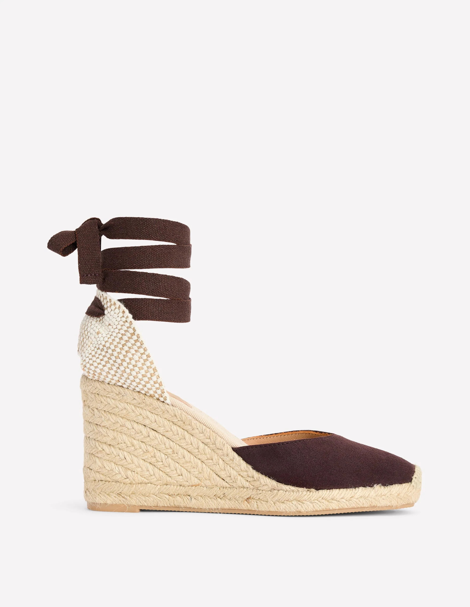 Cassie high wedge espadrille-Bitter Chocolate | Boden UK