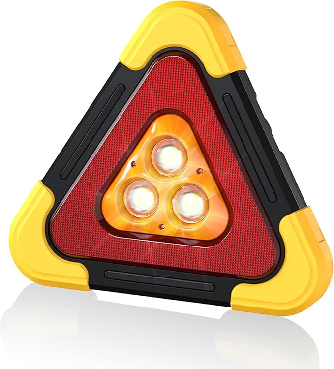 LED Warning Triangles, 4-in-1 USB Rechargeable Safety Triangles with Power Bank, Flashlight, SOS,... | Amazon (US)