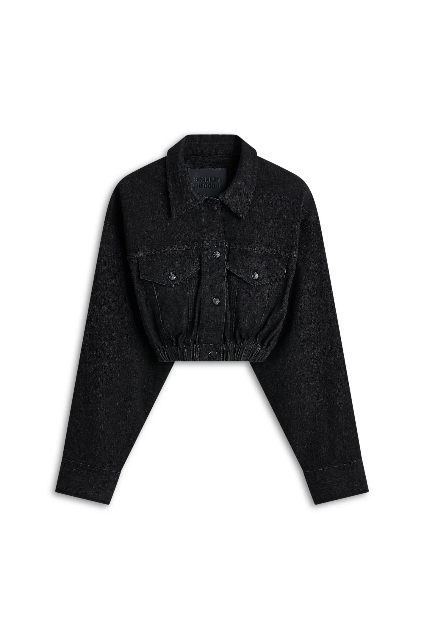 DENIM SOFT WAIST CROP JACKET - BLACK.JAPAN - Scanlan Theodore | Scanlan Theodore AU