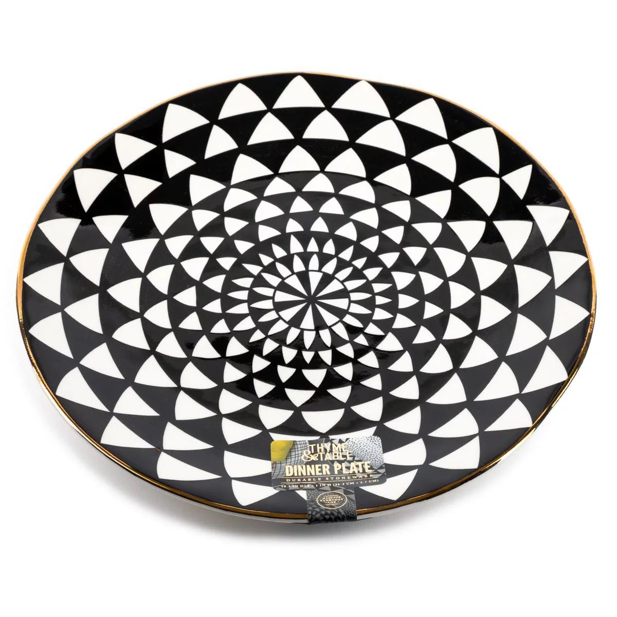 Thyme & Table Dinner Medallion, Black and White | Walmart (US)