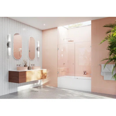 Illume 60 in. x 58.25 in. Fully Frameless Hinge Bathtub Door | Wayfair North America