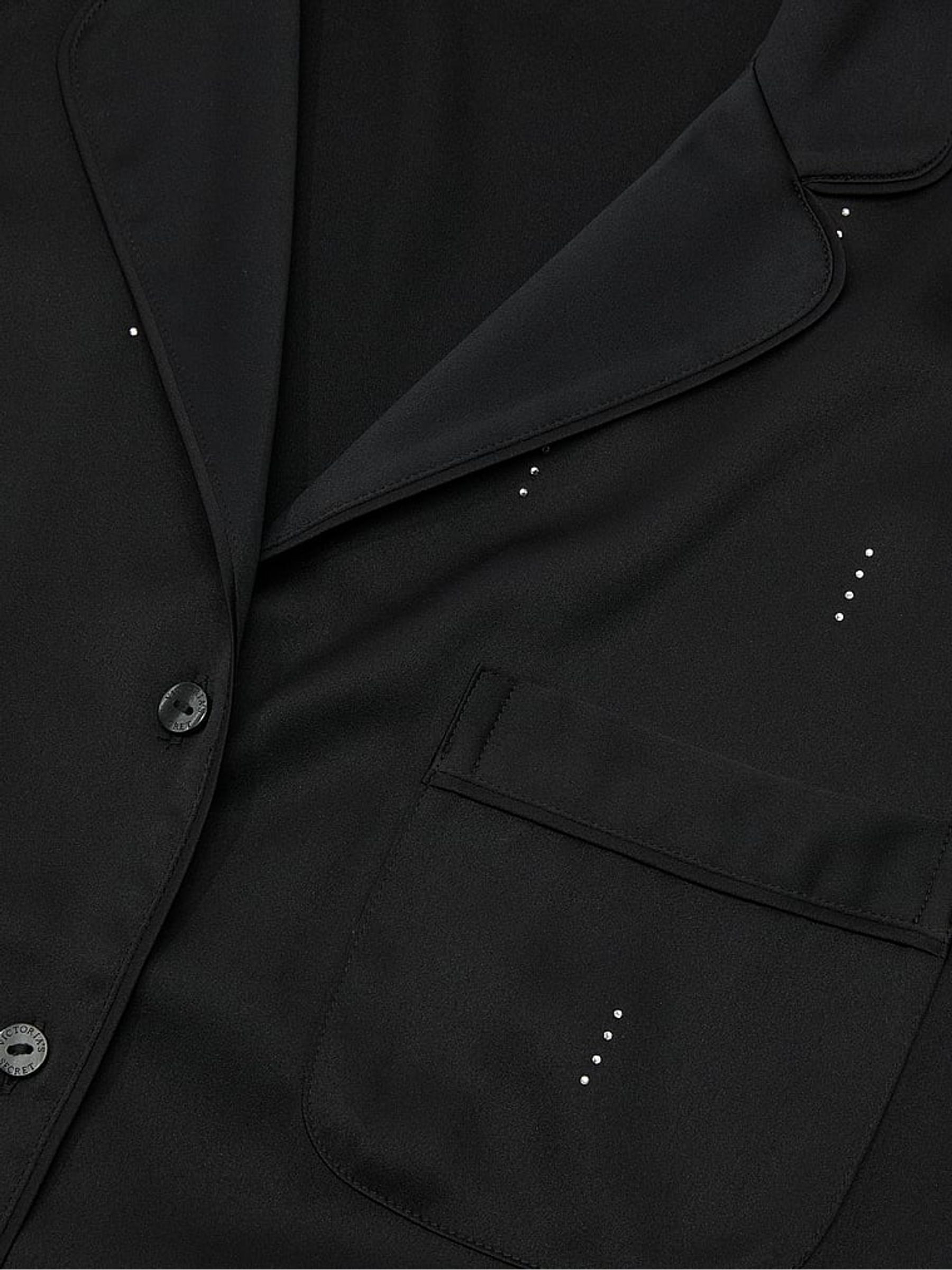 Black Waterfall Sequin Satin Shine Long Pyjamas Set | Victoria's Secret UK