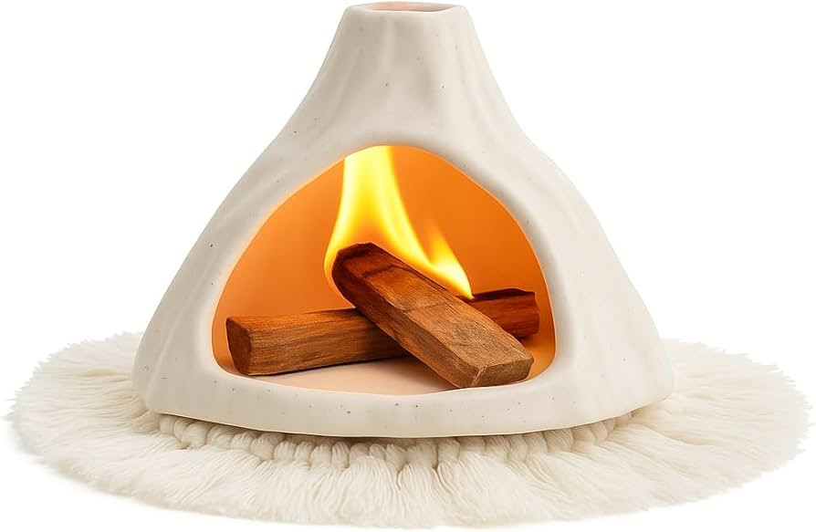 Ceramic Palo Santo Holder Burner,Incense Cone Holder,Mini Chiminea for Palo Santo Sticks and Sage... | Amazon (US)