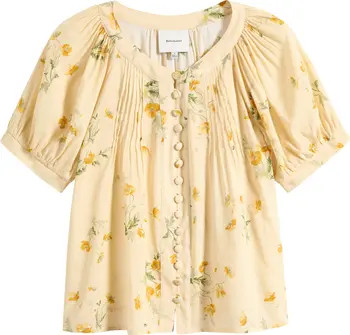 Calia Floral Cotton Blend Top | Nordstrom