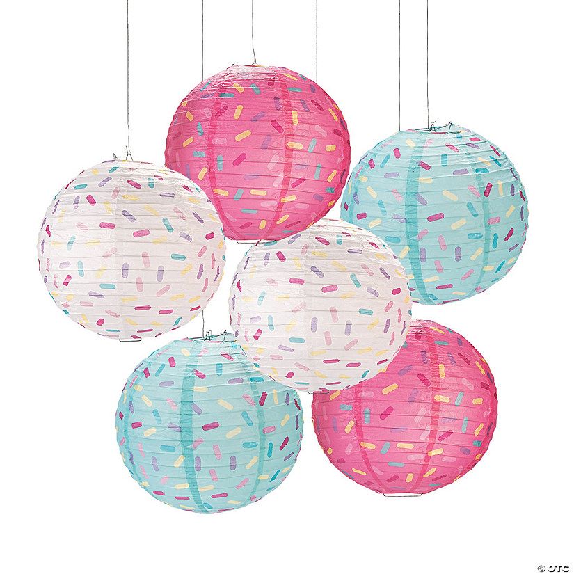 12" Donut Sprinkles Hanging Paper Lanterns - 6 Pc. | Oriental Trading Company