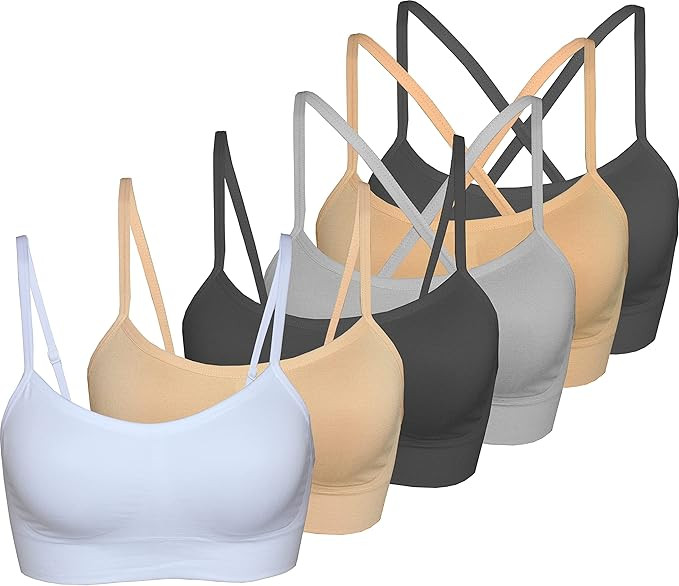 AKAMC Women's Cross Back Sport Bras,Adjustable Straps Padded Criss Cross Cropped Bras for Yoga Wo... | Amazon (US)