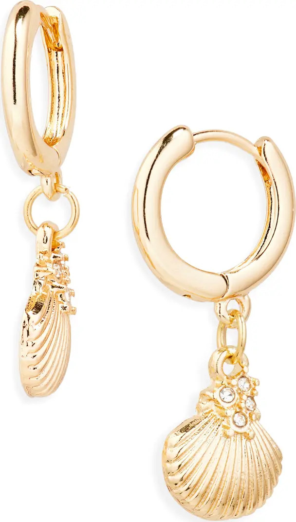 BP. Seashell Charm Huggie Hoop Earrings | Nordstrom | Nordstrom