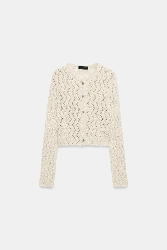 CUTWORK ZIGZAG CARDIGAN | Zara US