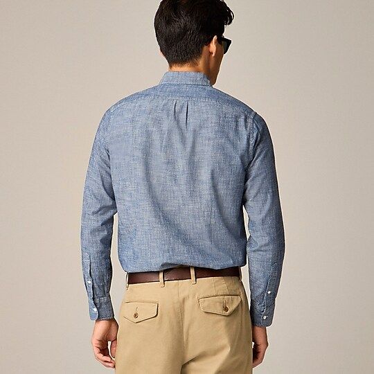 Organic cotton chambray shirt in one-year wash | J. Crew US