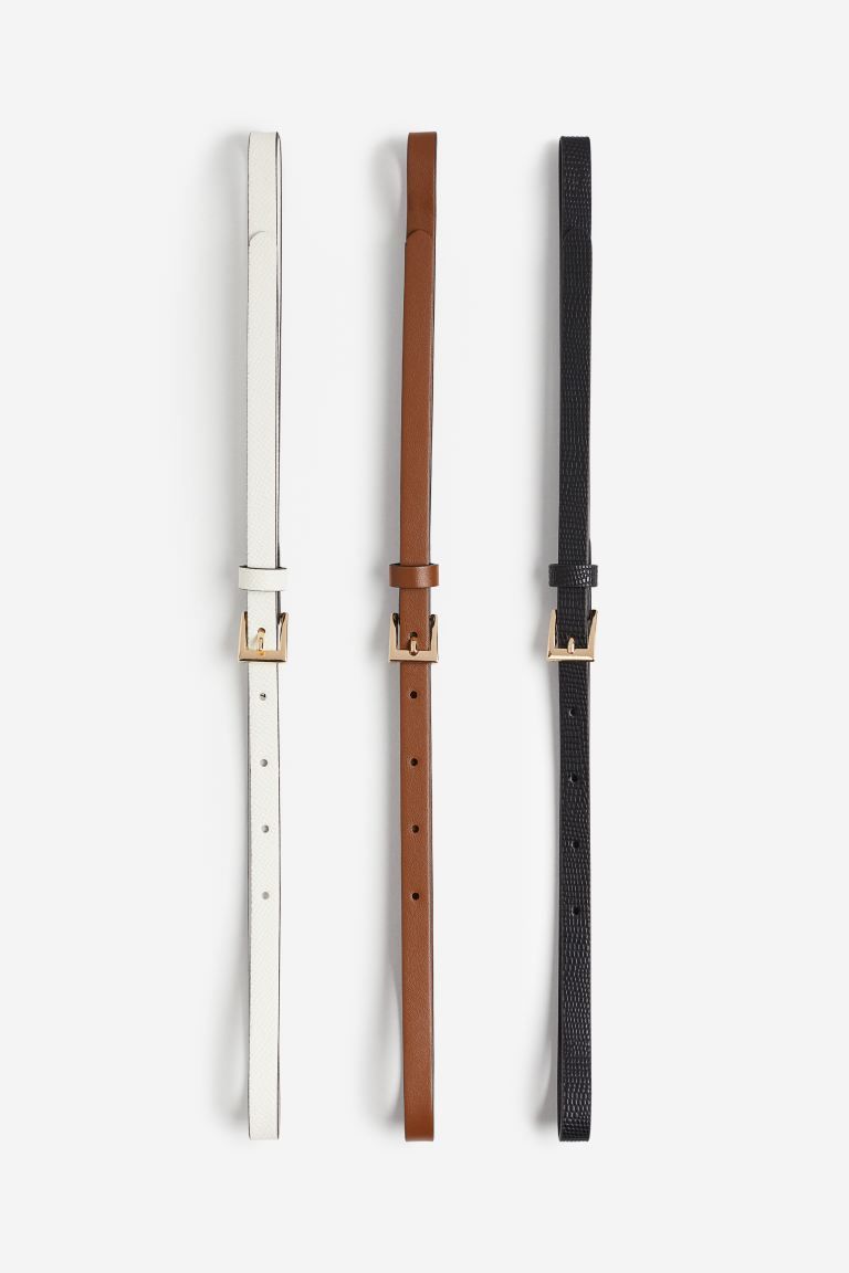 3-pack Narrow Belts | H&M (US + CA)