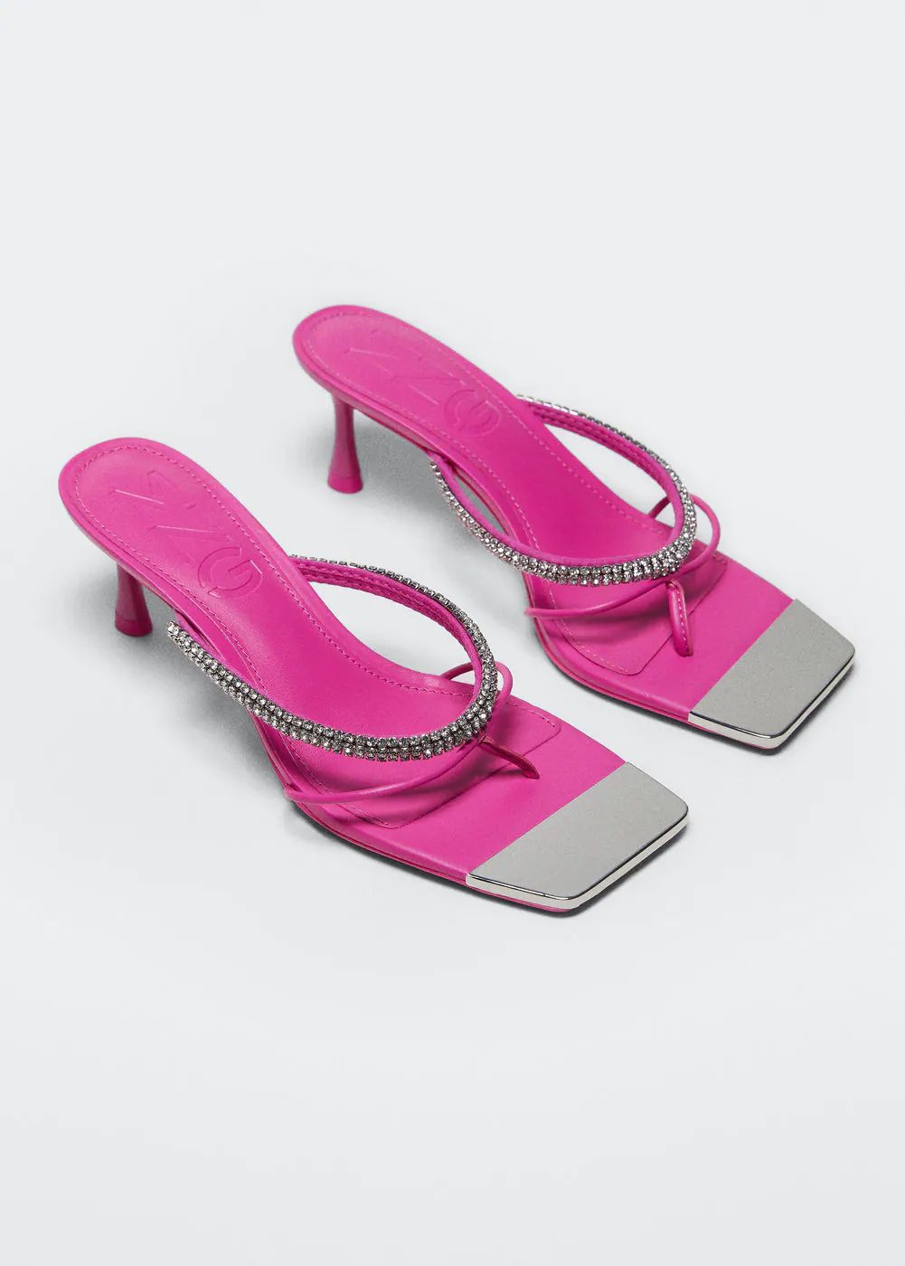 Heeled sandal with strass strap -  Women | Mango USA | MANGO (US)
