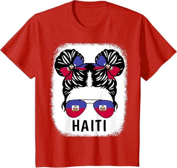 Haiti Girl Haitian Flag Shirt Hispanic Heritage Month Kids T-Shirt | Amazon (US)