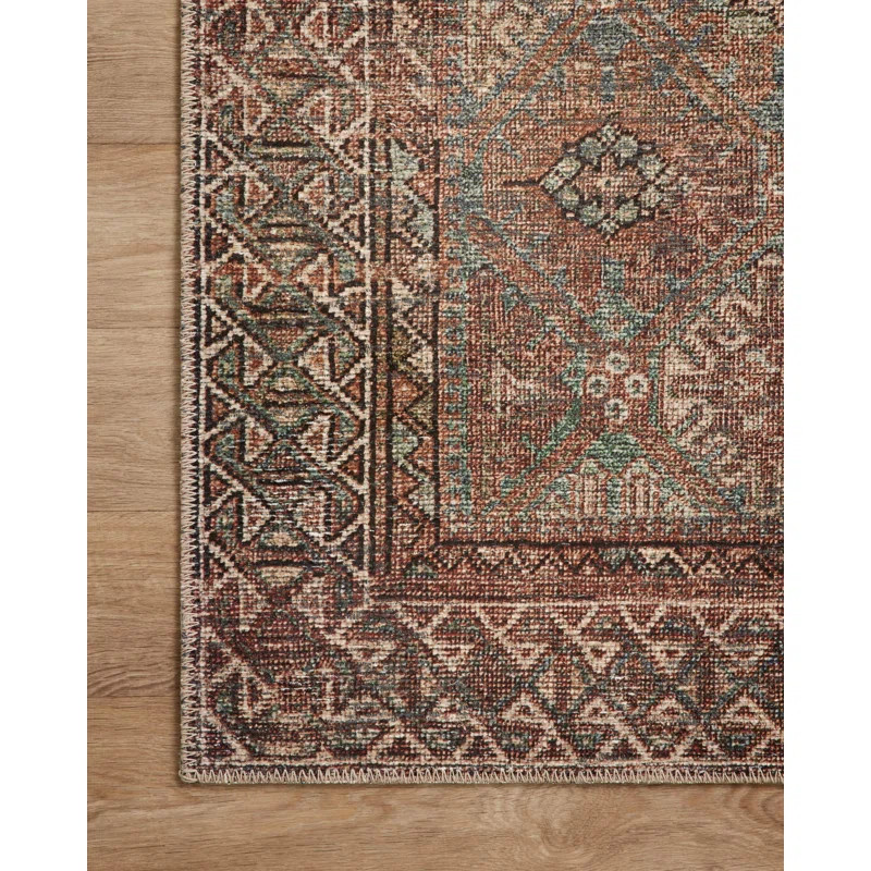 Amber Lewis x Loloi Billie Aqua / Rust Area Rug | Wayfair North America