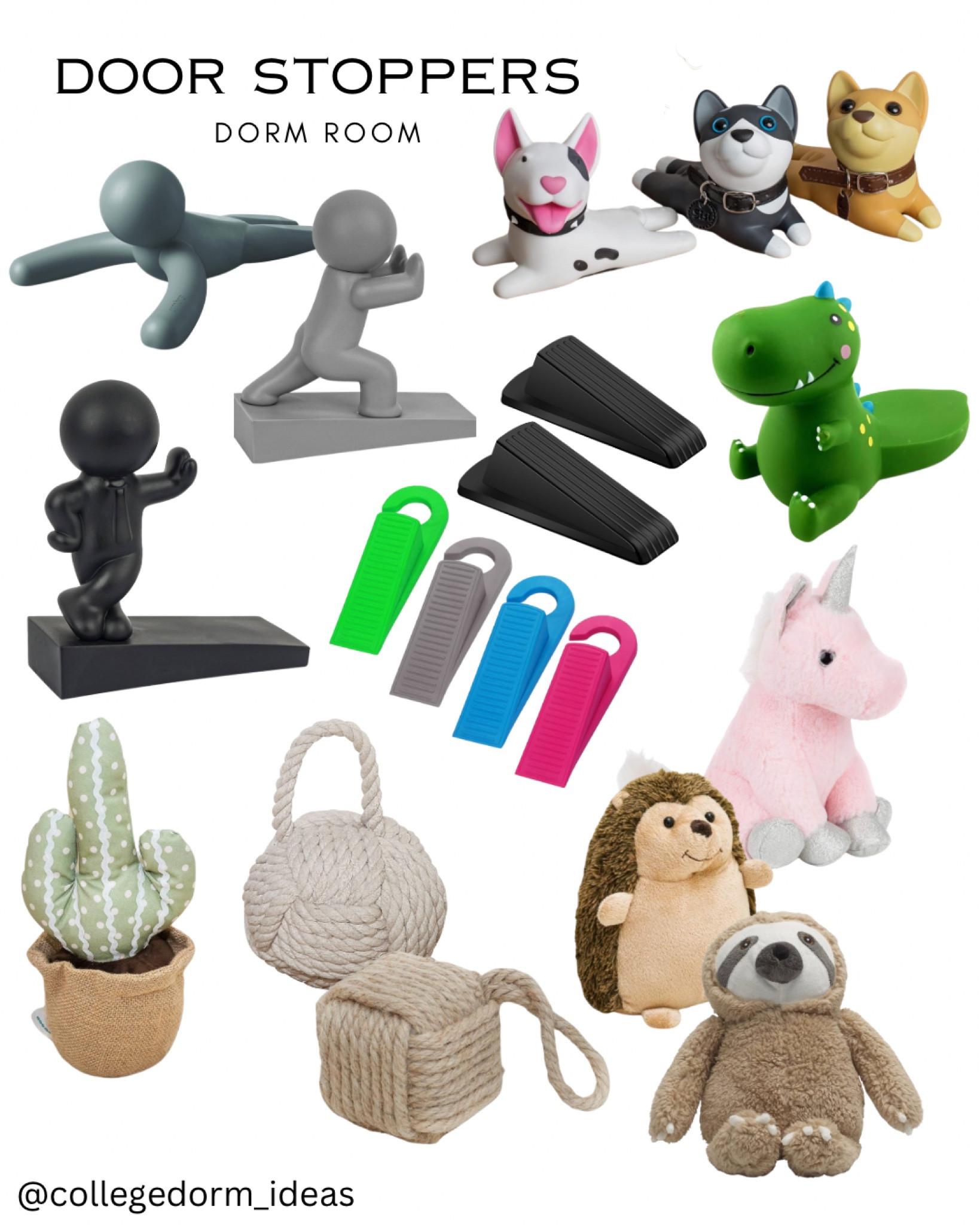 Dorm room essential - door stopper! Use it for move-in day and then later to prop the door open and be social

#collegedorm #dormroom #collegeessentials