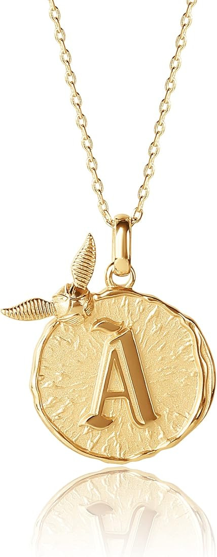 Harry Potter Wizarding World Golden Snitch Initial Pendant Necklace, Gold Plated, 18", Choose Let... | Amazon (US)